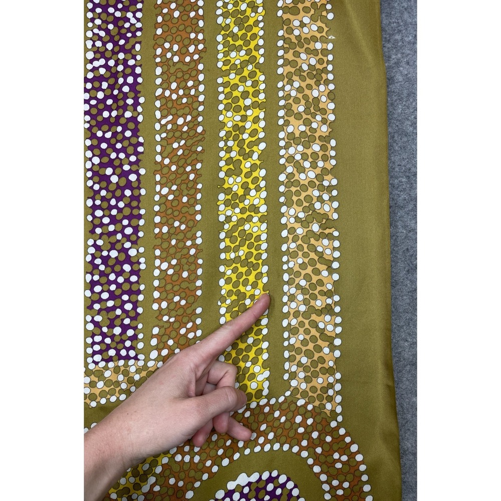Vintage Christian Dior Silk Scarf Wrap Gold Multicolor Artsy Abstract 20x68 - Picture 12 of 16